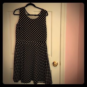Black cream polka dot dress